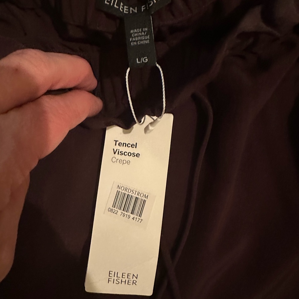 Large chocolate brown Eileen Fisher lounge pants